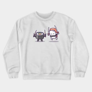 Cute Sushi And Onigiri Fighting Crewneck Sweatshirt